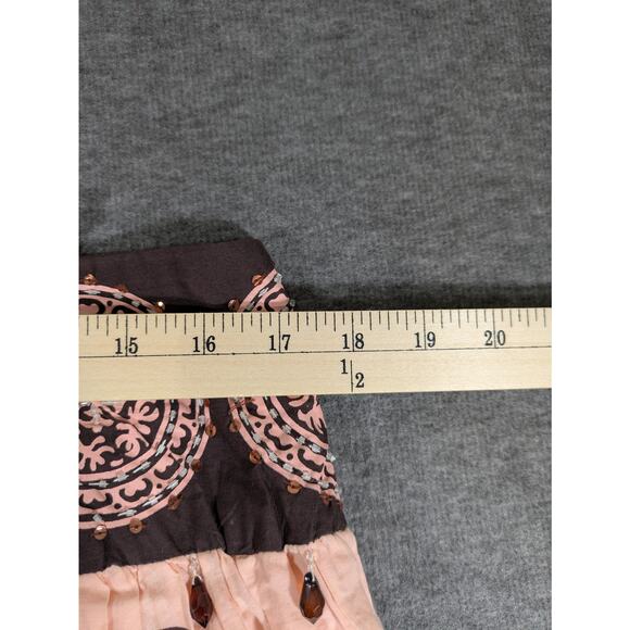 Elegant Peach Embroidered Skirt - Picture 6 of 11